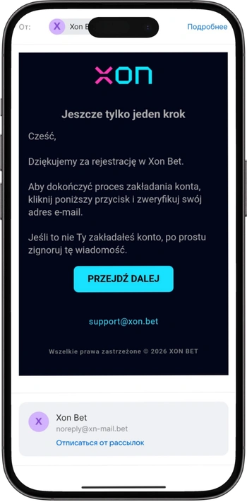 Po rejestracji Xon Kasyno potwierdza konto poprzez e-mail lub SMS oraz weryfikację KYC, co odblokowuje pełen dostęp do platformy.