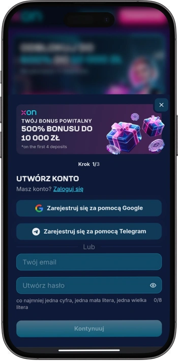 Prosta i szybka rejestracja w Xon Kasyno z minimalną liczbą pól oraz przypomnieniem o bonusie powitalnym zwiększa konwersję.